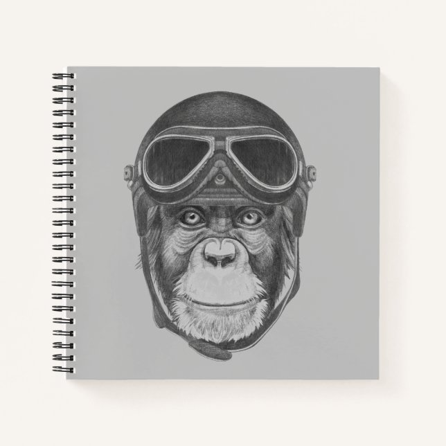 Carnet Chimpanzé du casque vintage (Devant)