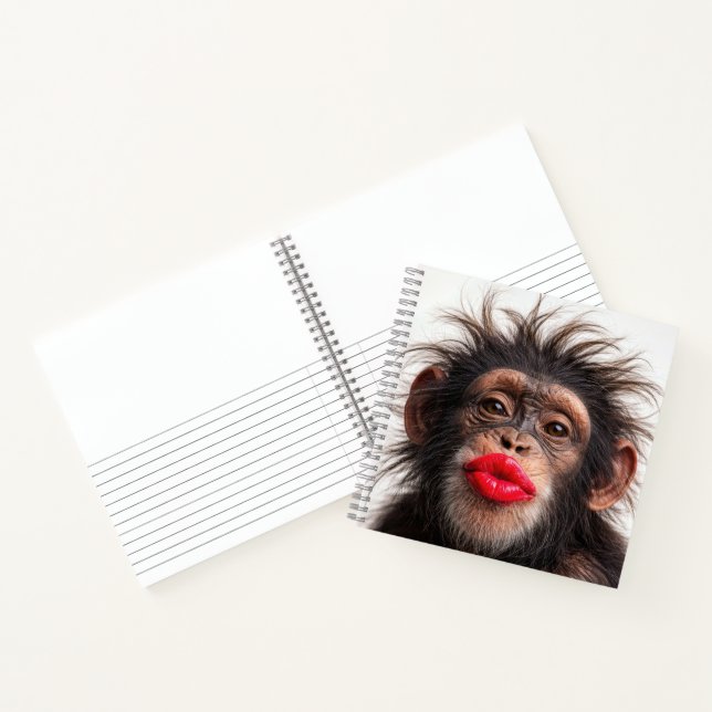 Carnet Chimpanzé portant du rouge à lèvres (Intérieur)