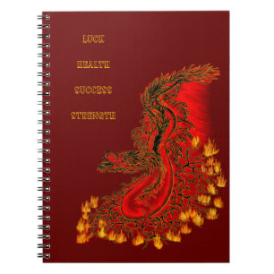 Carnet Chine Dragon rouge et or design
