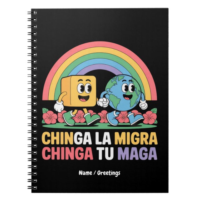 Carnet Chinga La Migra Chinga Tu Maga Funny Arc en ciel (Devant)
