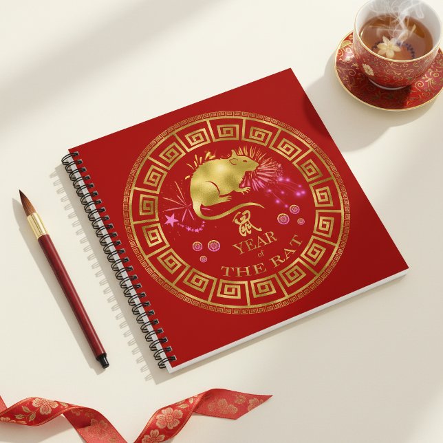 Carnet Chinois Zodiaque Rat Rouge/Or ID542 (Créateur téléchargé)