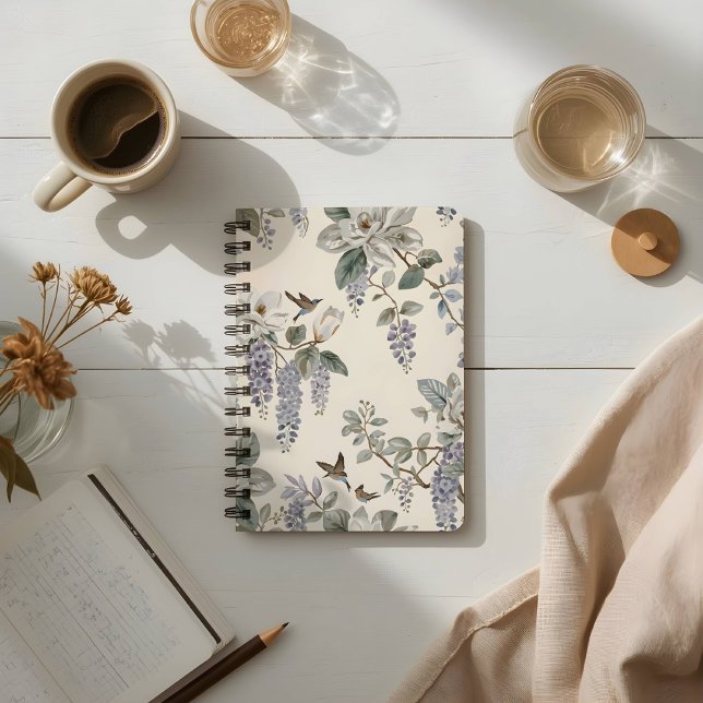 Carnet Chinoiserie Élégante Fleurs et Oiseaux (Créateur téléchargé)