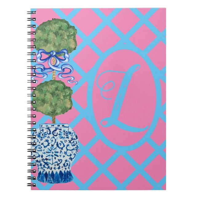 Carnet Chinoiserie ginger jar Jars Topiary spiral  Notebo (Devant)