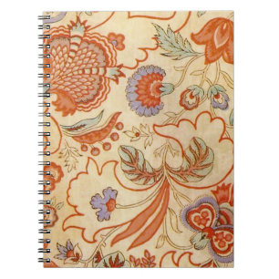 Carnet Chintz Floral Antique Terracotta Français Vintage
