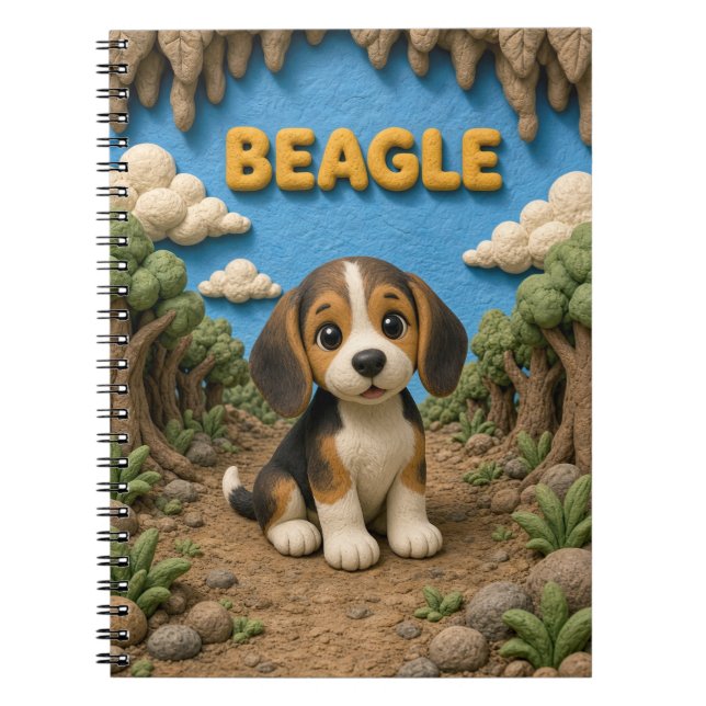 Carnet Chiot Beagle Mignon, Bébé Chien (Devant)