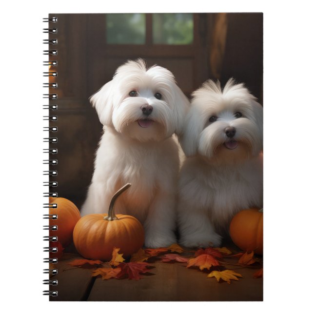 Carnet Chiot Coton De Tulear Délice d'Automne Citrouille  (Devant)
