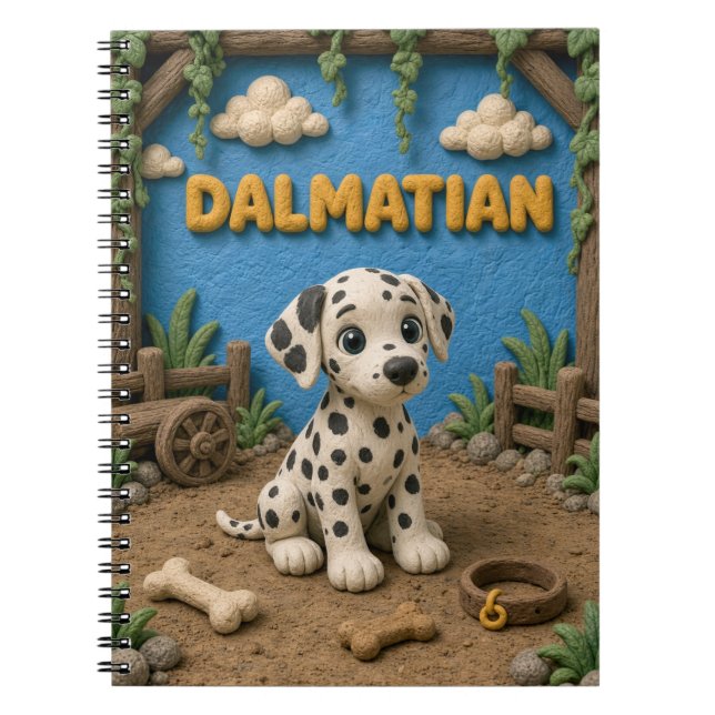 Carnet Chiot Dalmatien Mignon, Bébé Chien (Devant)