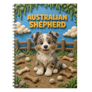 Carnet Chiot de berger australien mignon, bébé chien