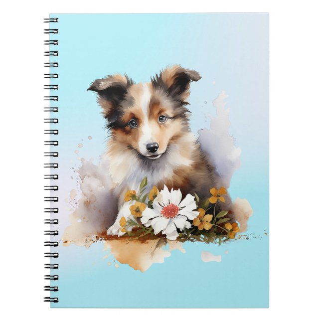 Carnet Chiot de berger des Shetland animal de compagnie A (Devant)