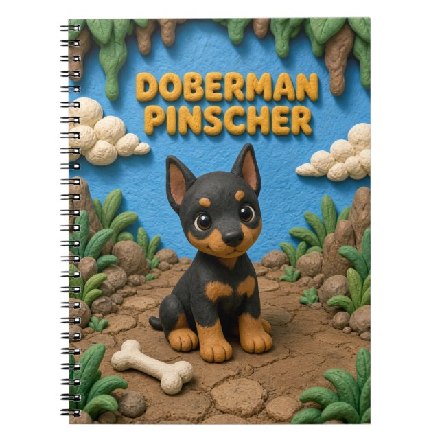 Carnet Chiot Doberman Pinscher mignon, bébé chien (Devant)