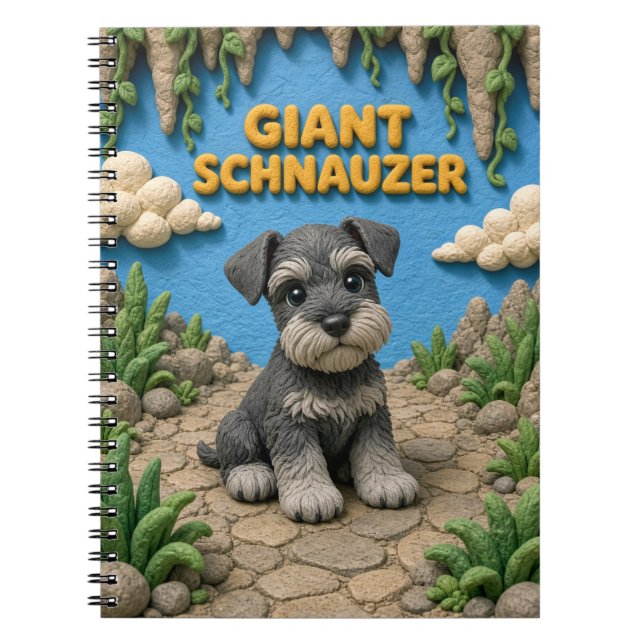 Carnet Chiot géant schnauzer mignon, bébé chien (Devant)