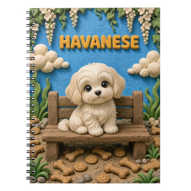 Carnet Chiot Havanais Mignon, Bébé Chien (Devant)