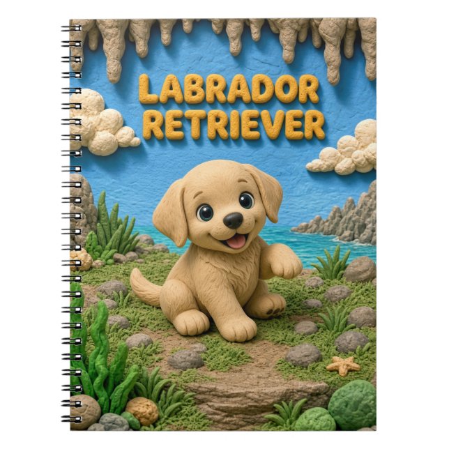 Carnet Chiot Labrador Retriever Mignon, Bébé Chien (Devant)
