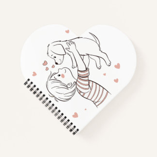 Carnet Chiot Mignon avec Enfant Heureux Dessin Animé