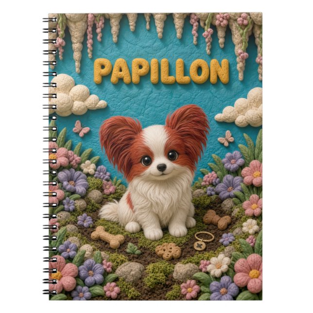 Carnet Chiot Papillon Mignon, Bébé Chien (Devant)