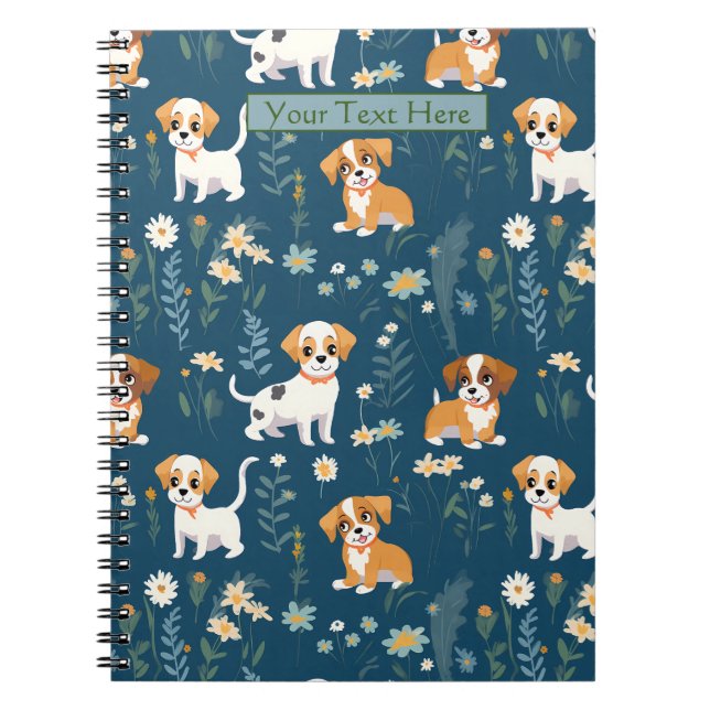 Carnet Chiot personnalisé adorable (Devant)