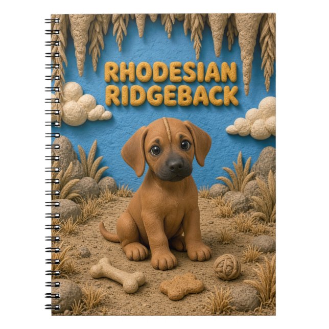 Carnet Chiot Rhodesian Ridgeback mignon, bébé chien (Devant)