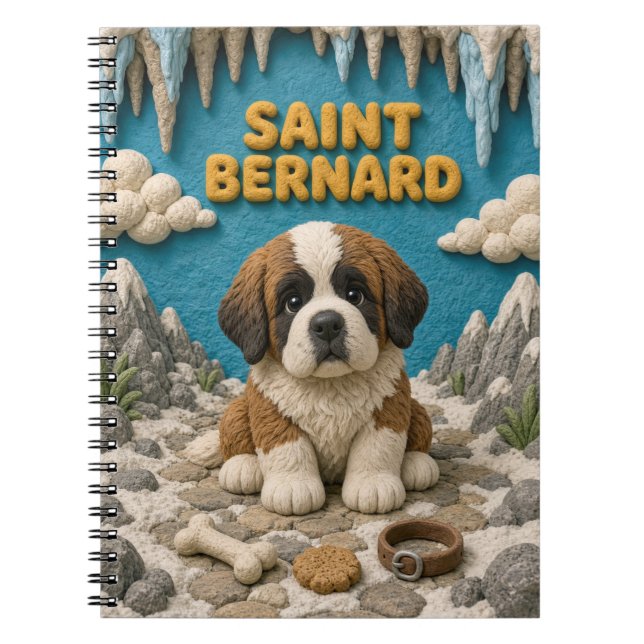 Carnet Chiot Saint-Bernard Mignon, Chien Bébé (Devant)