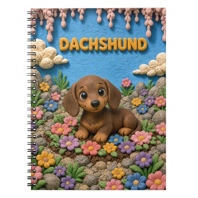 Carnet Chiot Teckel Mignon, Bébé Chien (Devant)