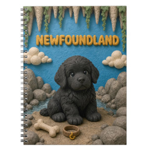 Carnet Chiot Terre-Neuve Mignon, Bébé Chien