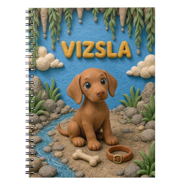 Carnet Chiot Vizsla Mignon, Bébé Chien (Devant)