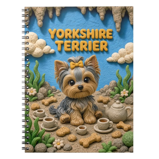 Carnet Chiot Yorkshire Terrier mignon, bébé chien (Devant)