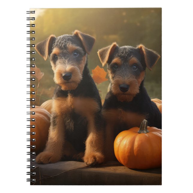 Carnet Chiots Airedale Automne Délice Citrouille (Devant)