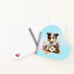 Carnet Chiots de berger des Shetland Peinture aquarelle d