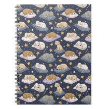 Chiots endormis Nuit étoilée - Motif de chien mign