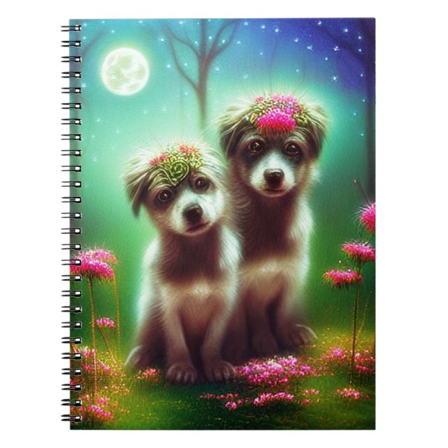 Carnet chiots fantaisistes bohèmes  (Devant)