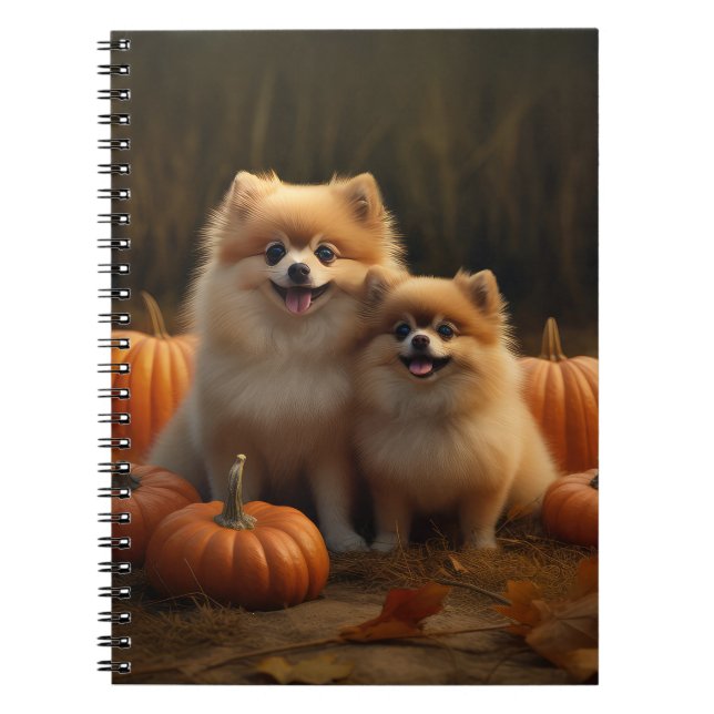 Carnet Chiots Poméranie Délice d'Automne Citrouille (Devant)