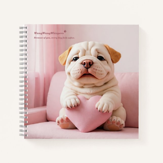 Carnet Chiots Shar Pei – Douce Étreinte par WangWang (Devant)