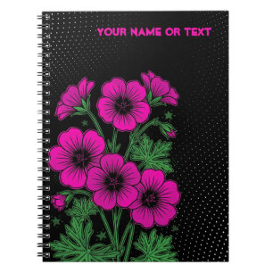Carnet Choc botanique : Le Cranesbill Magenta PopArt