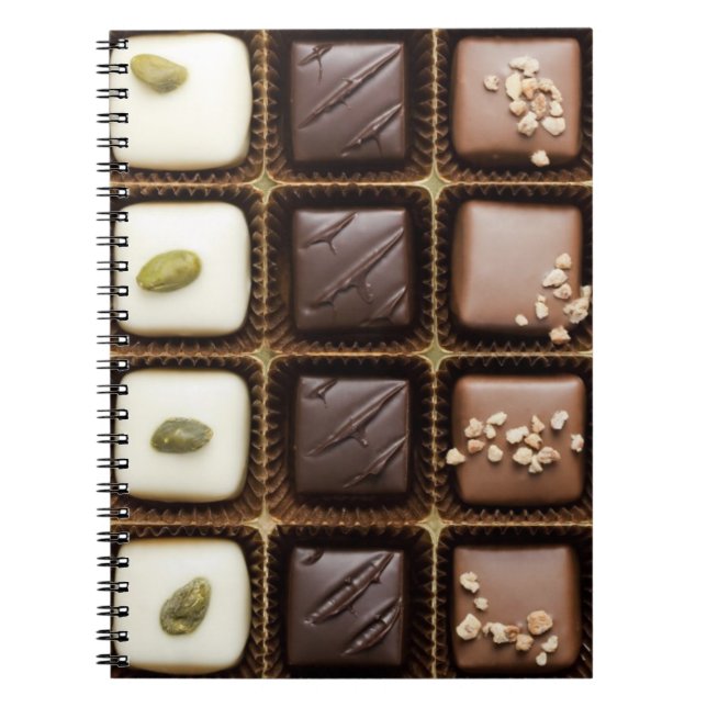 Carnet Chocolat de luxe fait main dans une boîte (Devant)