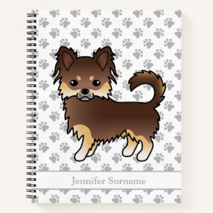 Carnet Chocolat Et Brun Longue Robe Chien Chihuahua & Tex