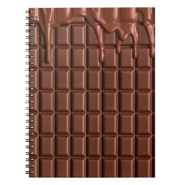 Carnet Chocolat fondu au-dessus d'un bloc de chocolat (Devant)