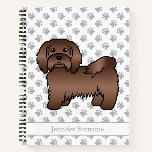 Carnet Chocolat Havanais mignon dessin animé Chien et nom (Devant)