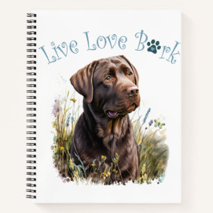 Carnet Chocolat Lab Chien Maman Florale