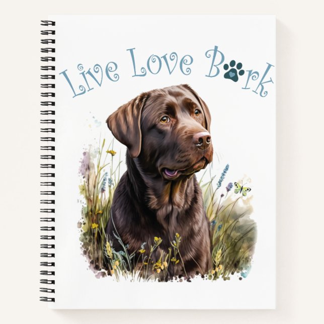 Carnet Chocolat Lab Chien Maman Florale (Devant)