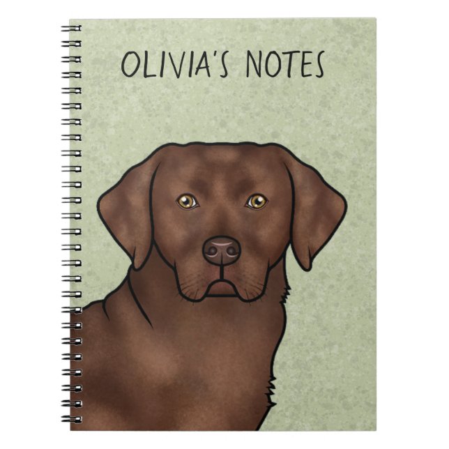 Carnet Chocolat Labrador Retriever Lab Chef Et Nom (Devant)