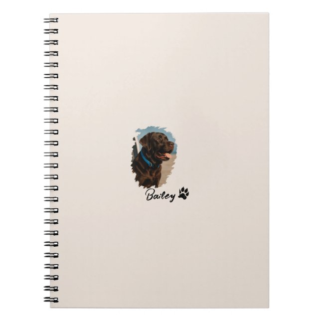 Carnet Chocolat mignon Labrador Chien - Bailey | Cadeau p (Devant)