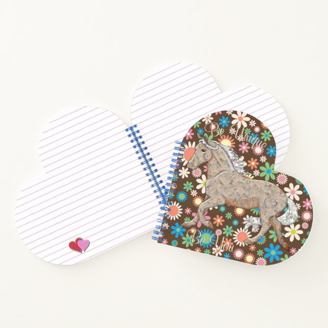 Carnet Chocolat Palomino Horse (fleurs/marron) (Intérieur)