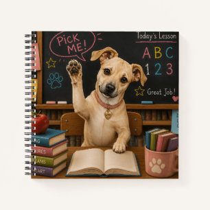 Carnet Choisis-moi ! Chien d'école mignon levant la patte