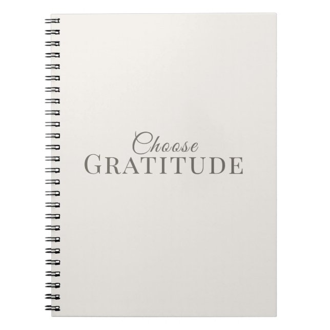 Carnet Choisissez la gratitude – Conception de typographi (Devant)