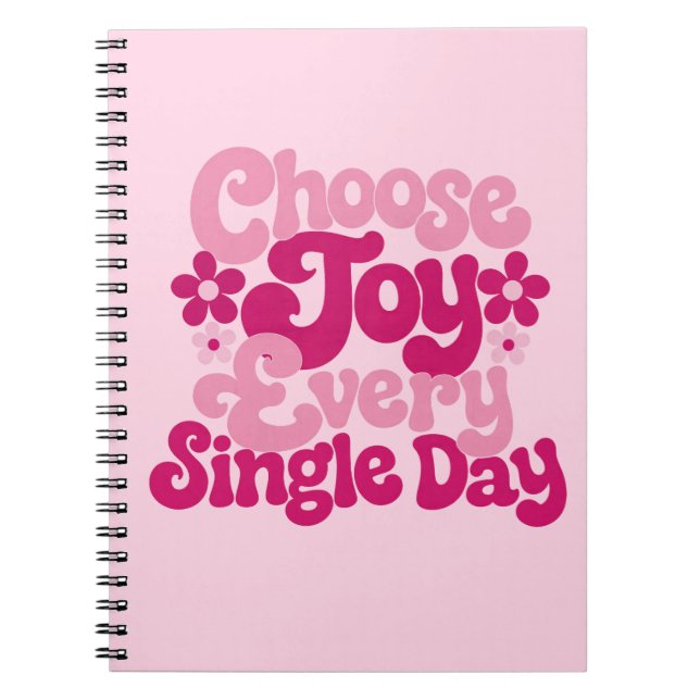 Carnet Choisissez la joie chaque jour Rose  (Devant)