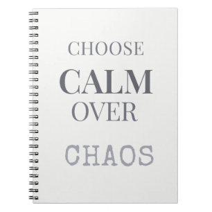 Carnet Choisissez le Calme Plutôt que le Chaos Typographi