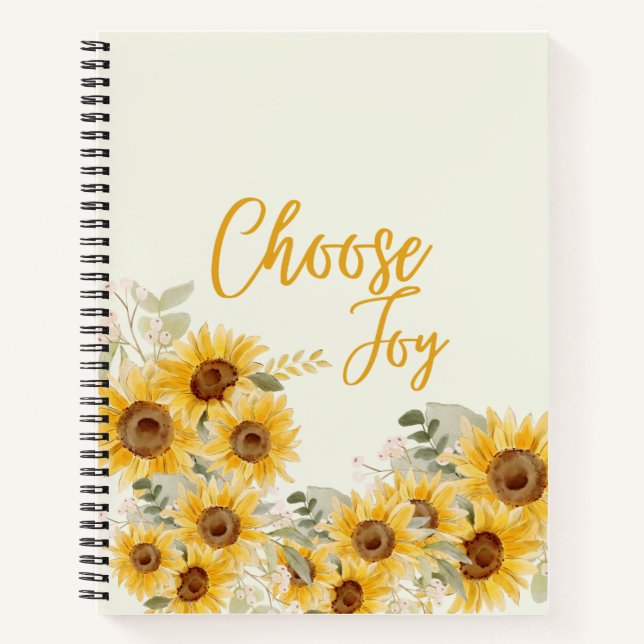 Carnet "Choose Joy" Tournesol Journal/Carnet (Devant)
