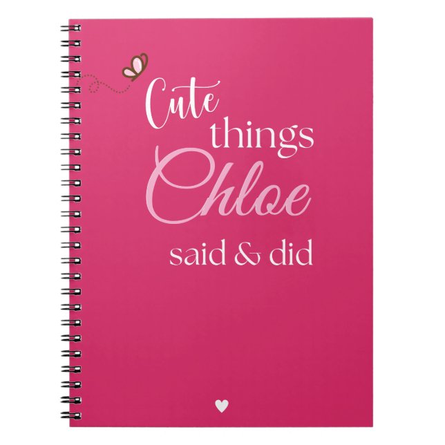 Carnet Choses Mignonnes Que Mon Enfant a Dites & Fait Cad (Devant)