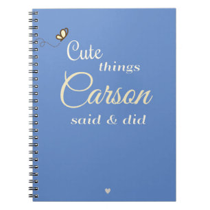 Carnet "Choses mignonnes que mon fils a dites" Mémoire pe