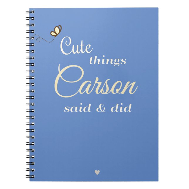 Carnet "Choses mignonnes que mon fils a dites" Mémoire pe (Devant)
